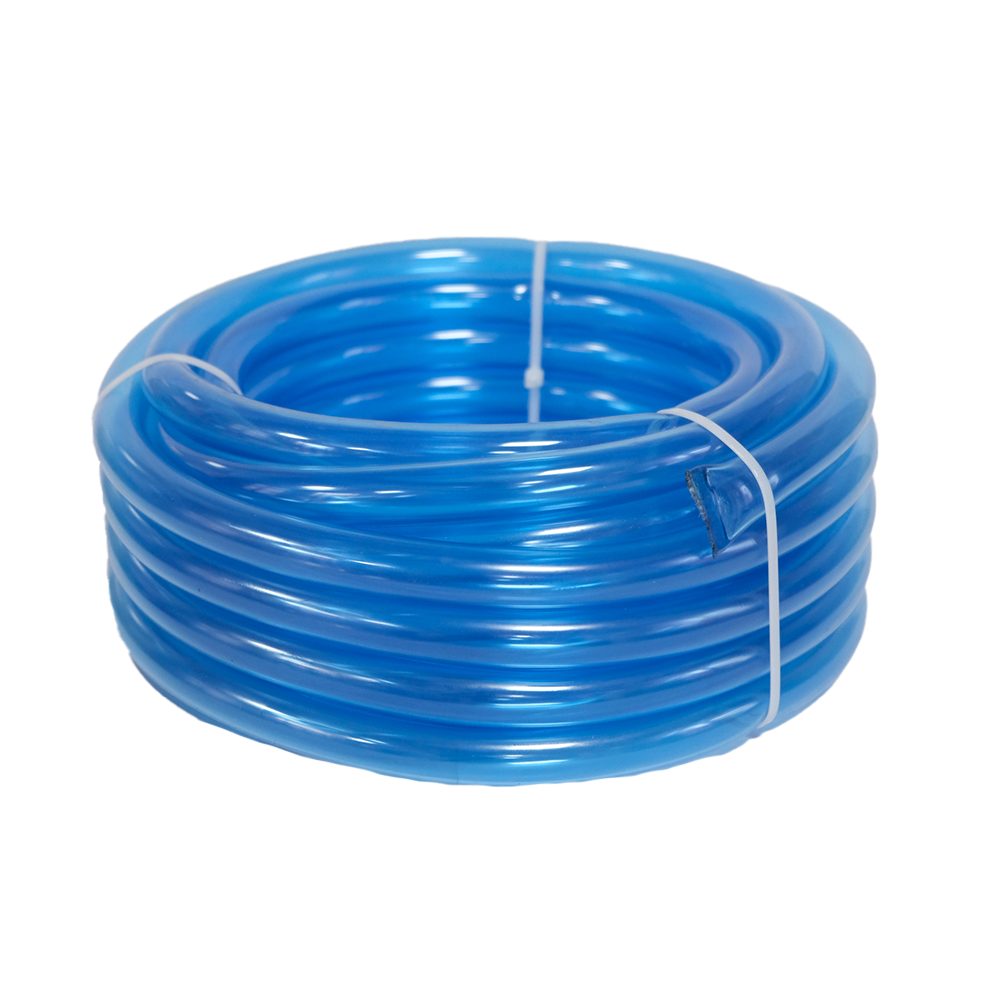 Clear flexible PVC hose coil