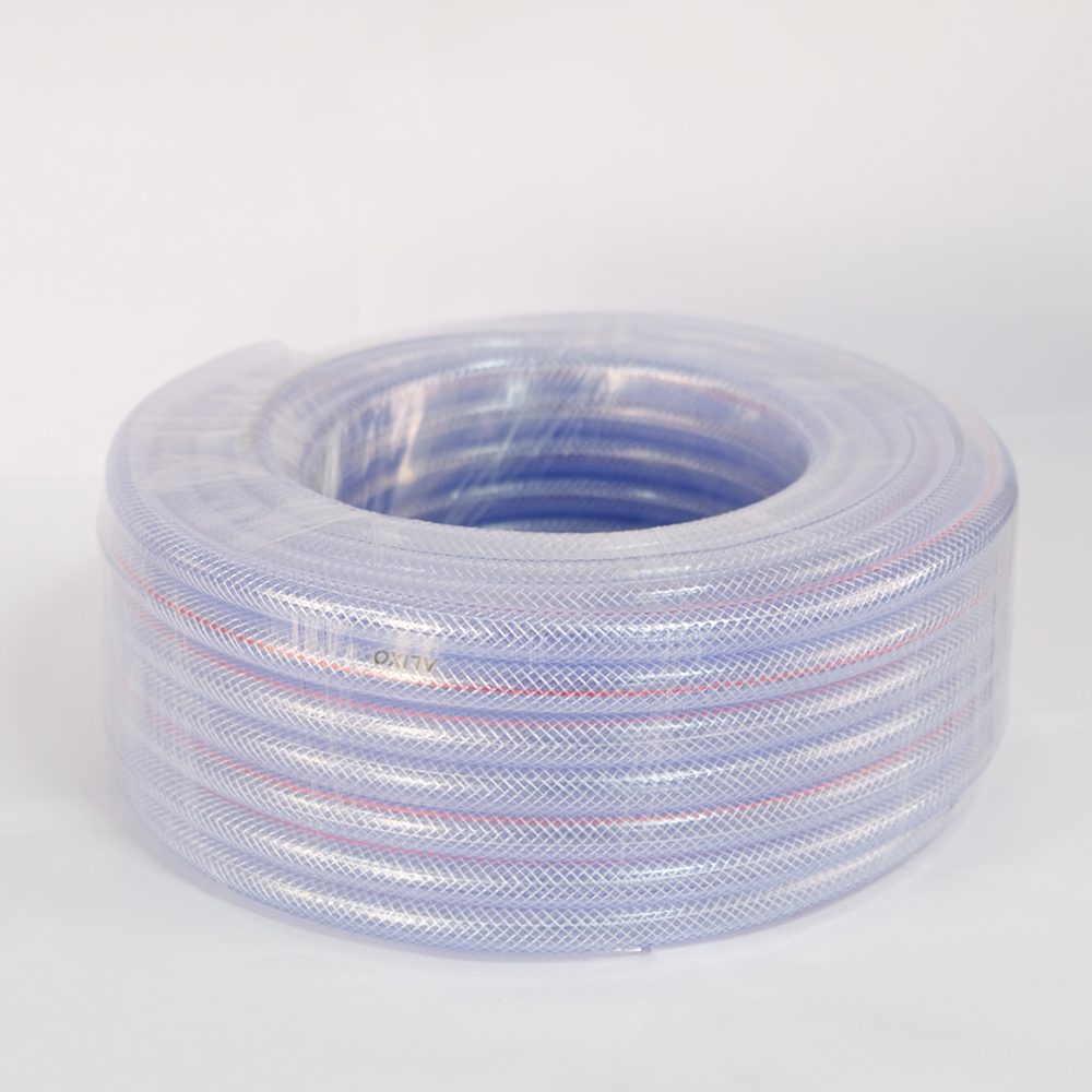 Fiber reinforced clear PVC hose coil